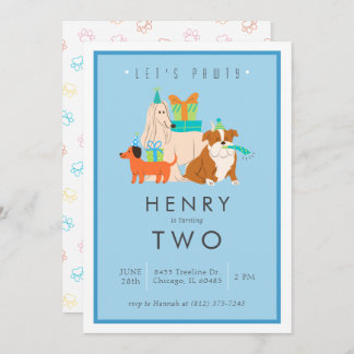 Puppy Birthday Party Invitation - Personnalisable