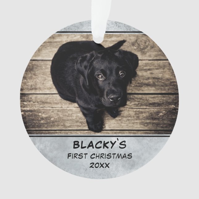 Puppy First Christmas Chien Pet Photo Keepsaké (devant)