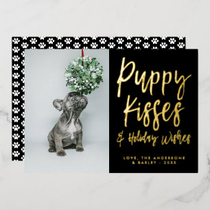 Puppy Kisses Empreinte de patte Photo Foil Carte d