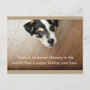 Puppy Lick Therapy Chien carte postale