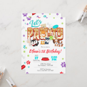Puppy Party ou adopter une invitation de Pet Party