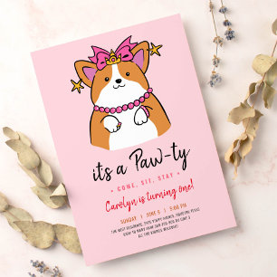 Puppy Pawty invitation d'anniversaire