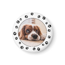 Puppy Photo Black Empreinte de patte Magnet