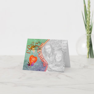 Puppy Red Hearts Merci Carte photo