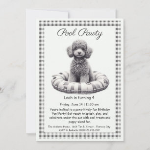 Puppy Splash Anniversaire Pool Party Invitation