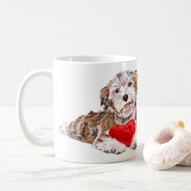 Puppy with Heart Coffee Mug Love (Avec donut)