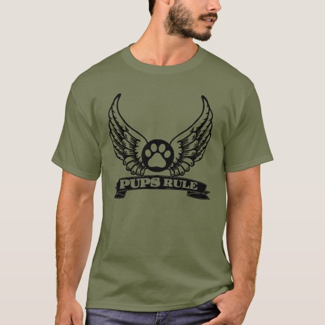 PUPS FIDE PUPS Règle Angel Ailes PUP Paw T-Shirt (Devant)