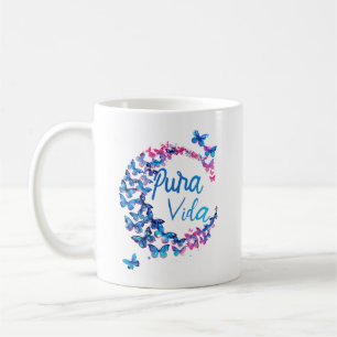 Pura Vida Blue Butterfly Coffee Mug