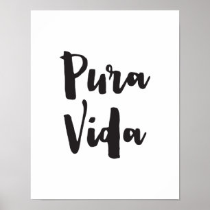Pura Vida, Citation d'art Imprimer, Poster de typo
