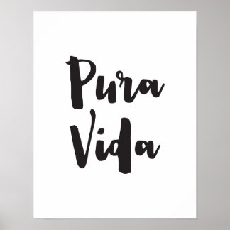 Pura Vida, Citation d'art Imprimer, Poster de typo