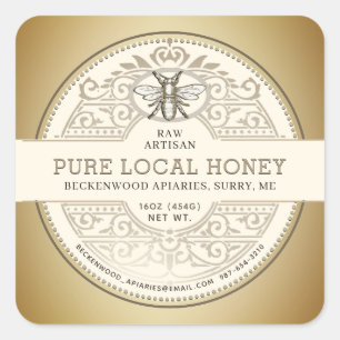 Pure Étiquette orné de miel local avec dégradé d'o