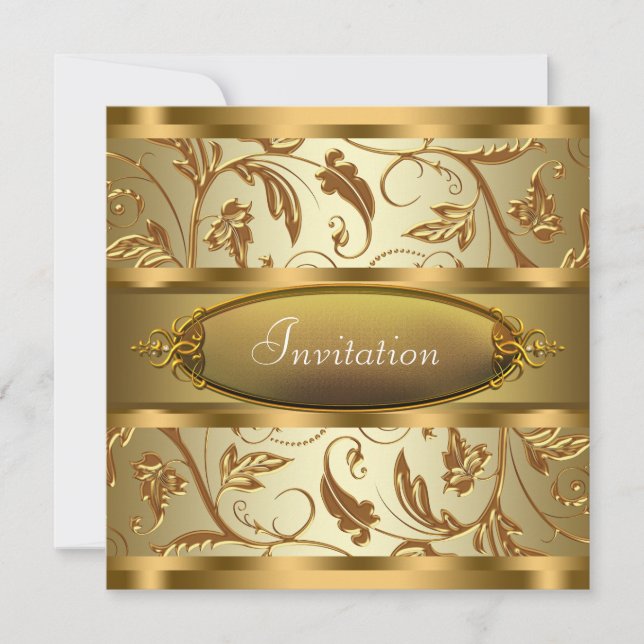 Pure Gold Toutes Occasions Invitations Fête (Devant)