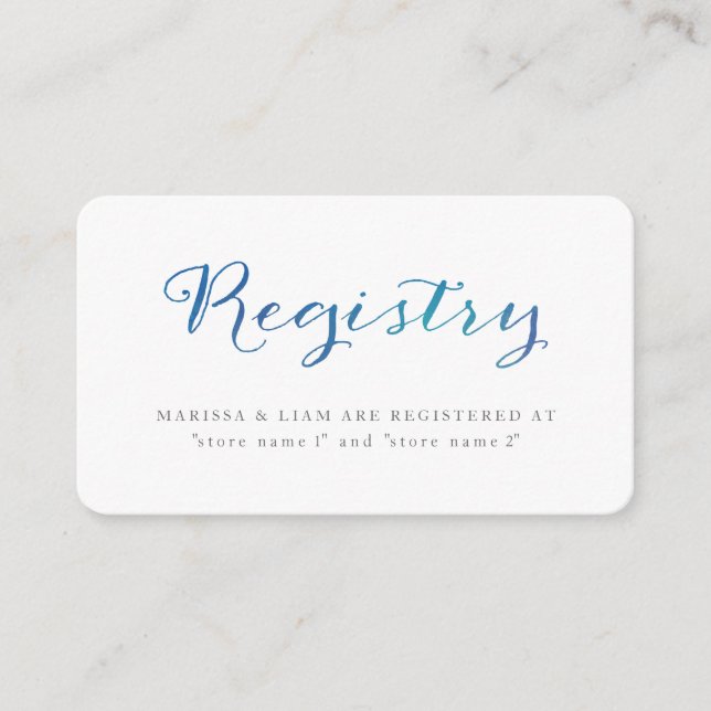 Pure Loisir Watercolor Cartes d'enregistrement / O (Devant)