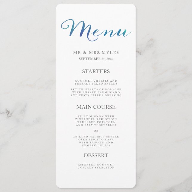 Pure Loss Mariage Menu / Ocean Blue (Devant)