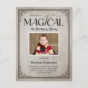 Pure Magie Anniversaire Halloween Invitation Carte