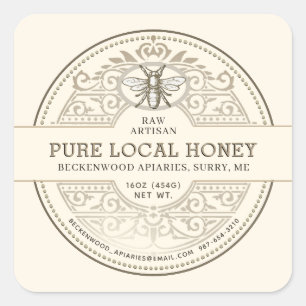 Pure Miel local Orné Produit Étiquette Abeille ivo