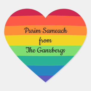 Purim Mishloach Manos Shalach Manot Sticker Coeur