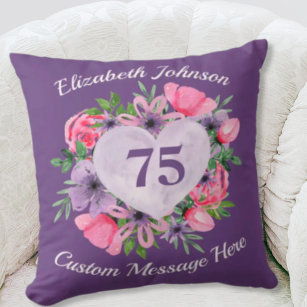 Purple 75e anniversaire Coussin pour femmes