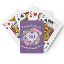 Purple 80e anniversaire Personnalisé Cartes de jeu