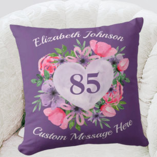 Purple 85e anniversaire Coussin pour femmes
