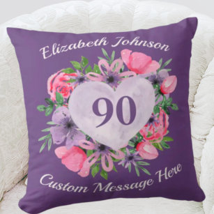 Purple 90e anniversaire Coussin pour femmes