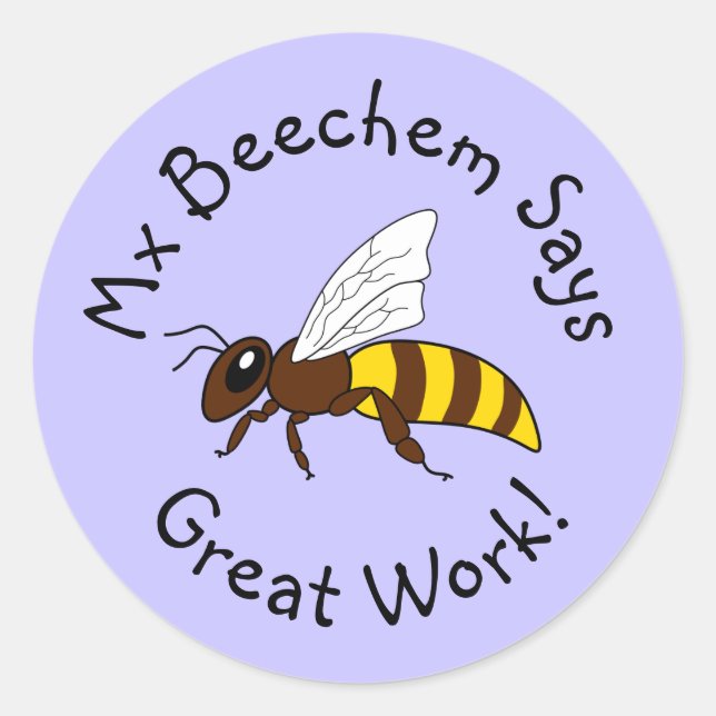Purple Abee Super Stickers De Travail (Devant)