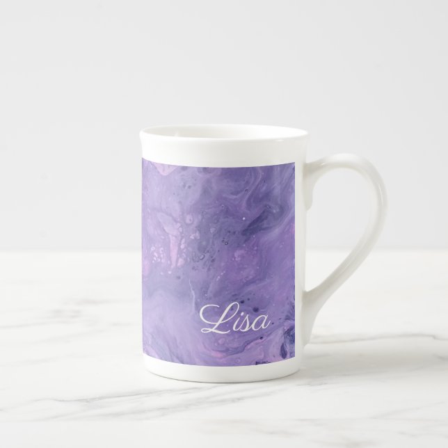 Purple Abstrait spécialité os Chine Mug (Droite)