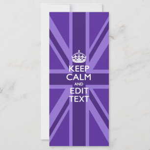Purple Accent Keep Calm and Your Text Union Jack