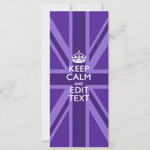 Purple Accent Keep Calm and Your Text Union Jack