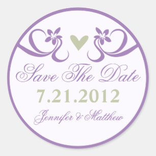 Purple Accent Vert Coeur Économisez Les Stickers D