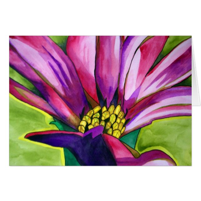 Purple African Daisy watercolor art flower (Devant horizontal)