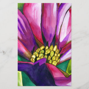 Purple African Daisy watercolor art flower