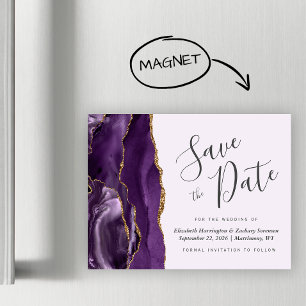 Purple Agate Lilac Mariage magnétique Enregistrer 