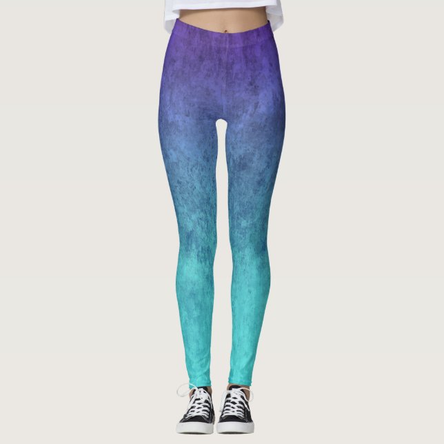 Purple And Blue Mixed Colors Leggings (Devant)