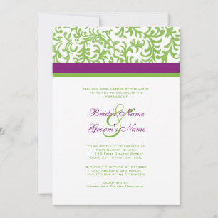 Purple and Green Wedding Invitation