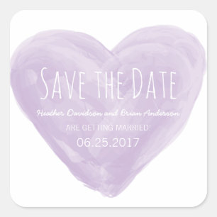 Purple Aquarelle Coeur Enregistrer les stickers Da