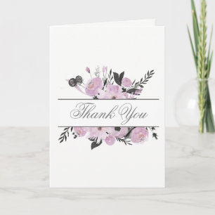 Purple Aquarelle Florale Printemps Mariage merci