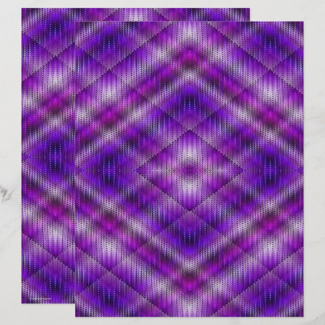 Purple Argyle Scrapbook Paper 2-Sided Page (Devant / Derrière)