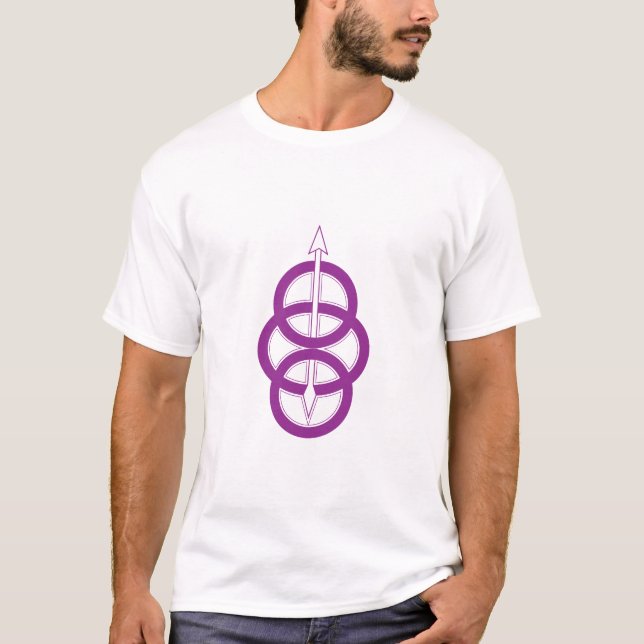 Purple Arrow Infinity Symbol Minimalist T-Shirt (Devant)