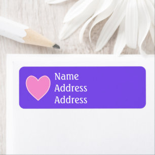Purple avec Coeur rose Étiquettes d'adresse de ret