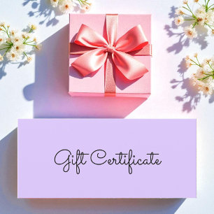 Purple Beauty Simple Business Cadeau Certificat