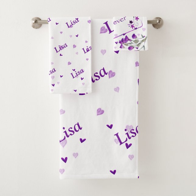 Purple Best Mom Ever - Ensemble de serviettes de b (En situation)