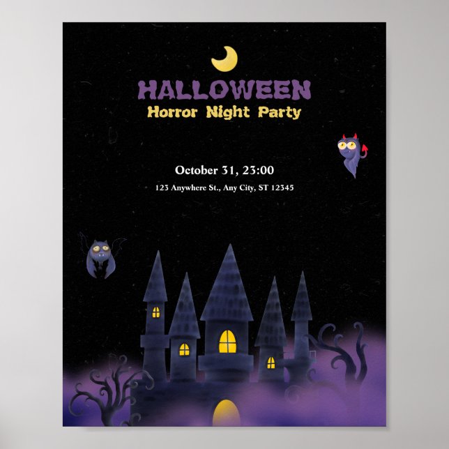 Purple Black Jouer Amusant Halloween poster de bie (Devant)