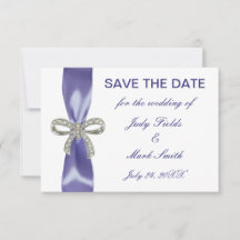 Purple Blue Diamond Bow Enregistrer La Carte Date