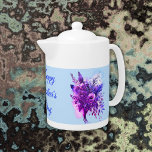 Purple & Blue Floral Joyeux Fête des Mères | Pots<br><div class="desc">Elégante et simple,  bleu et violet couleur florale avec Happy Mother's Day en bleu élégant texte pour vous de customiser comme vous le souhaitez.</div>