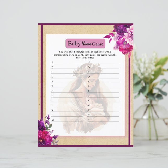 Purple Boho Baby Name Jeu (Debout devant)