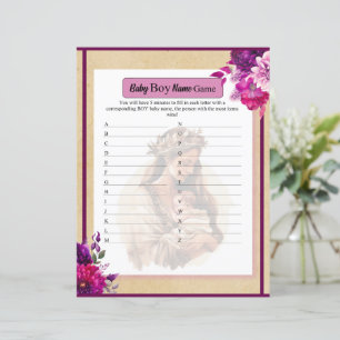 Purple Boho Baby Nom du garçon Jeu