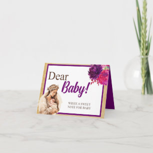 Purple Boho Baby shower Chère carte de table bébé