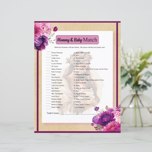 Purple Boho maman et bébé Match Jeu (Debout devant)