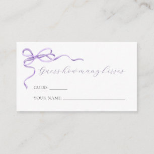 Purple Bow Devine Combien De Baisers Carte De Jeu